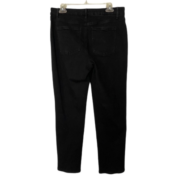 Time and Tru Pull On Black Stretch Jeans Straight Leg Tapered Size Large - Picture 2 of 12